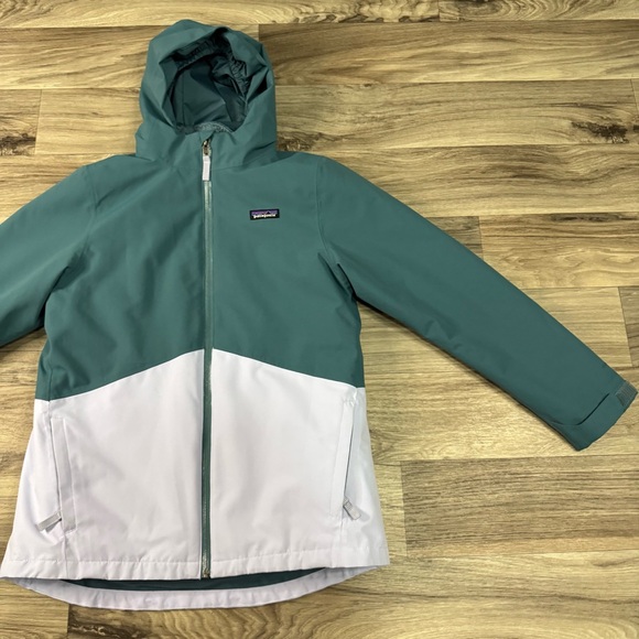 Patagonia Kids' 4-in-1 Drop Tail Everyday Jacket Teal and Purple Colorblock XL - Picture 4 of 13